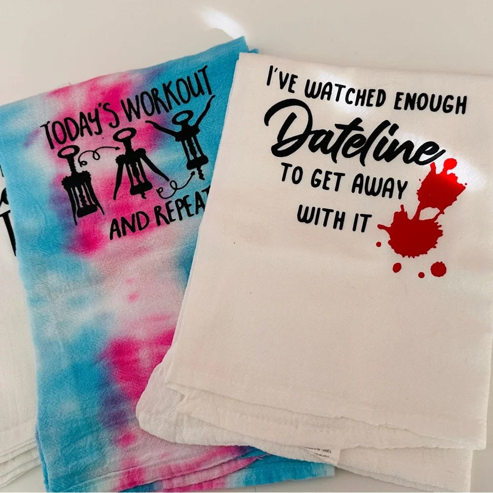 SALE $15 Three Novelty Tea Towels